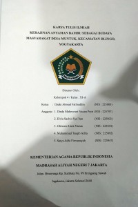 Image of KTI : Kerajinan Anyaman Bambu sebagai budaya masyarakat Desa Muntuk kecamatan DLINGO, Yogyakarta